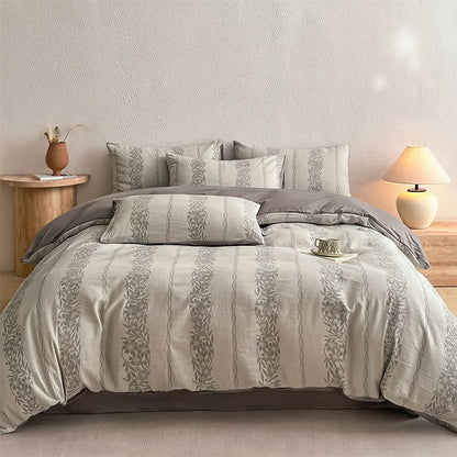 Washed Cotton Jacquard Botanical Bedding Set - image 5