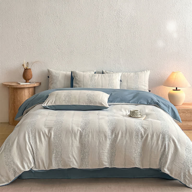 Washed Cotton Jacquard Botanical Bedding Set - image 13