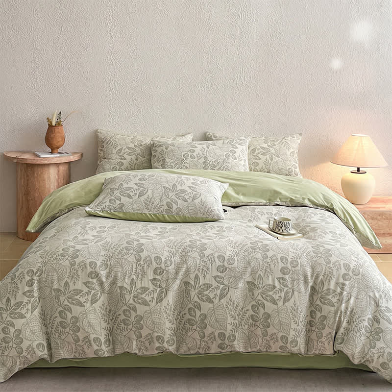 Botanical Whisper Washed Cotton Jacquard Bedding Set - image 17