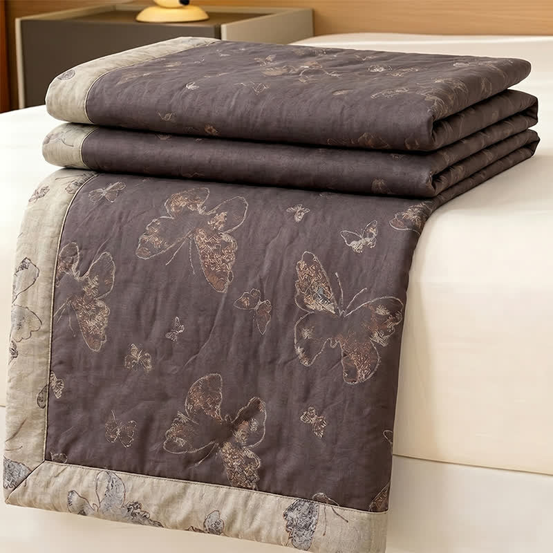 Vintage Cottage Butterfly Cotton Bedspread - image 3