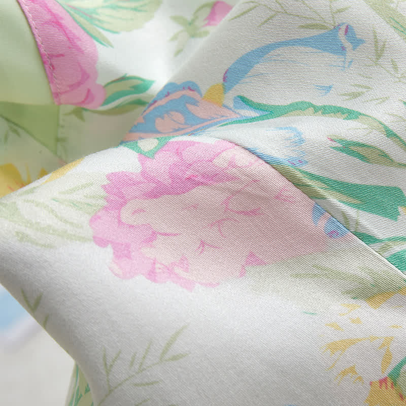 Mint Blossom Satin Cami and Shorts Loungewear Set - image 3