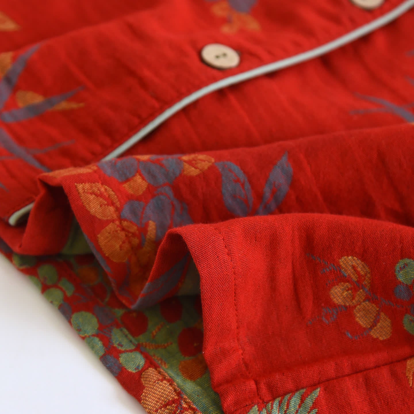 Vintage Bird Floral Cotton Loungewear Set - image 10