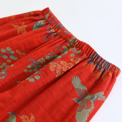 Vintage Bird Floral Cotton Loungewear Set - image 14