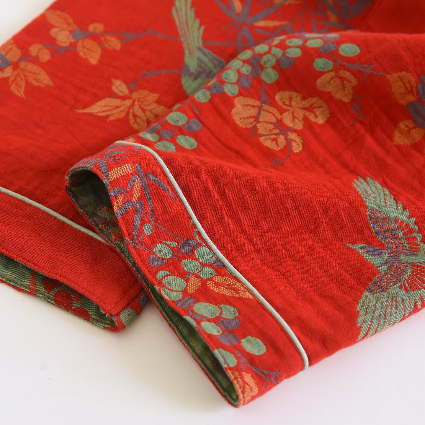 Vintage Bird Floral Cotton Loungewear Set - image 15
