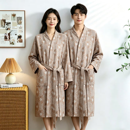 Sunflower Cotton Waffle Kimono Bathrobe - image 10