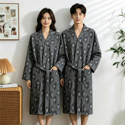 Sunflower Cotton Waffle Kimono Bathrobe - image 12