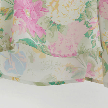 Mint Satin Ruffle Cami and Floral Shorts Loungewear Set - image 8