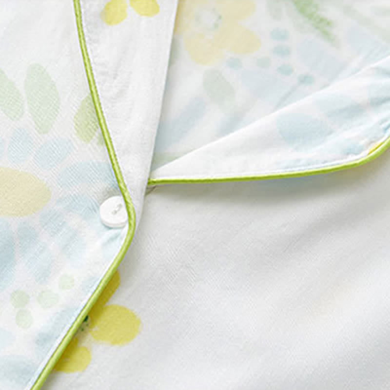 Sunflower Mint Contrast Trim Pajama Short Set - image 7