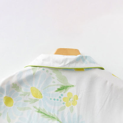 Sunflower Mint Contrast Trim Pajama Short Set - image 8
