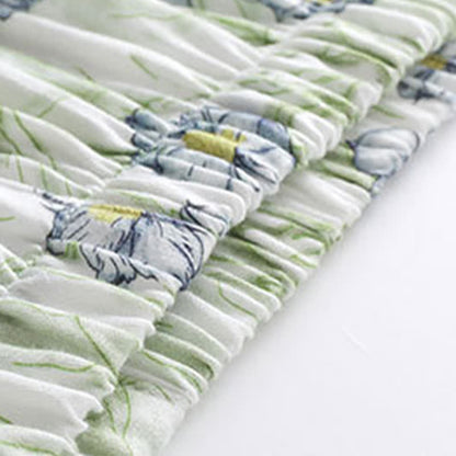 Mint Floral Satin Button Up Shorts Loungewear Set - image 5