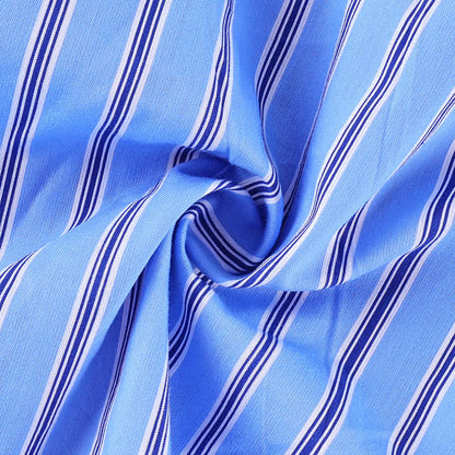 Blue Stripe Lace Cotton Cami Shorts Loungewear Set - image 6