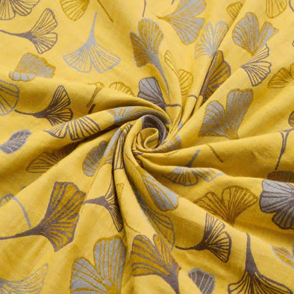 Mustard Ginkgo Quilted Cotton Throw Blanket - image 7