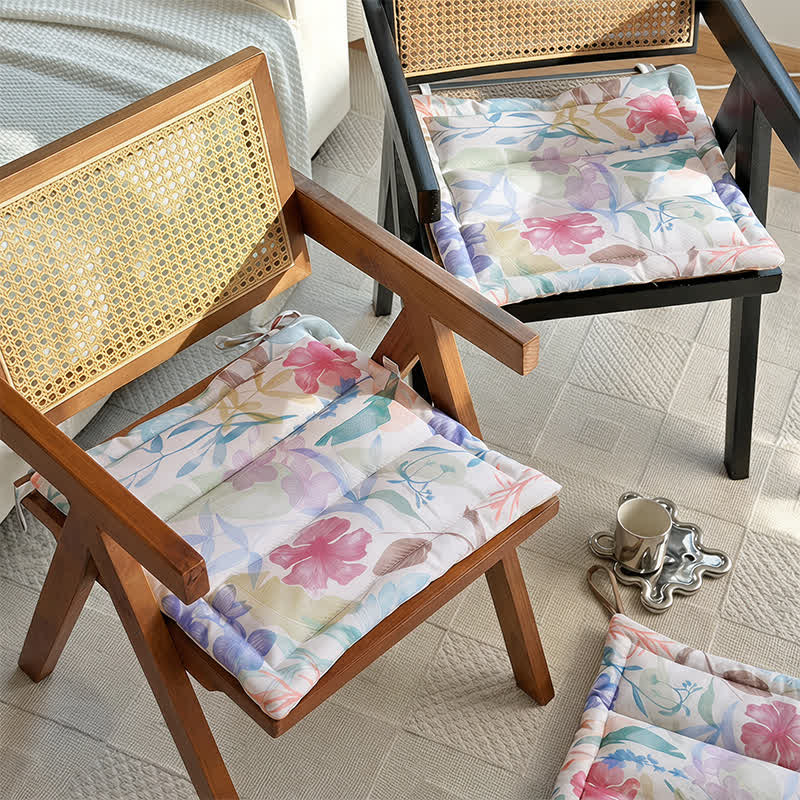 Pastel Botanical Memory Foam Chair Cushion - image 1