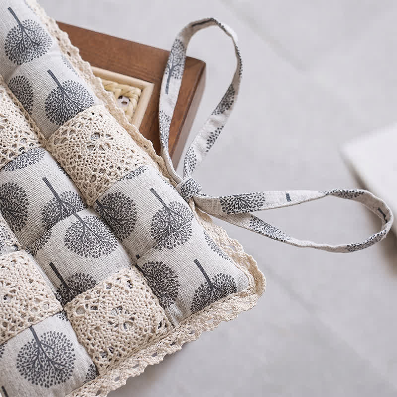 Vintage Country Floral Lace Chair Cushion - image 8