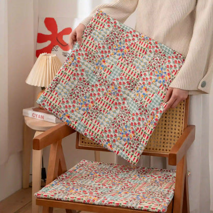 Cottage Floral Patchwork Chair Cushion - image 1
