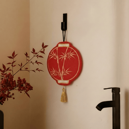 Lunar Red Bamboo Coral Fleece Hand Towel - Red - 9'' × 9'' - 2 PCS - image 0