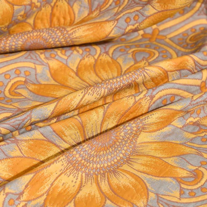 Boho Sunflower 3-Layer Muslin Cotton Quilt - image 14