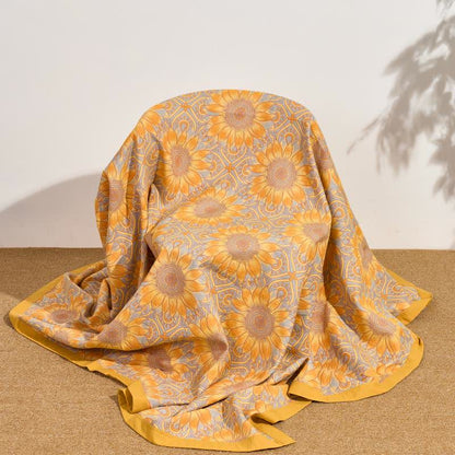 Boho Sunflower 3-Layer Muslin Cotton Quilt - image 9