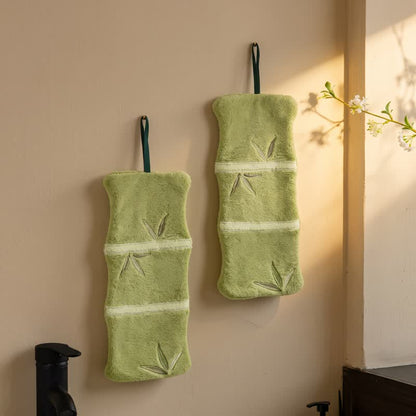 Bamboo Leaf Coral Fleece Hand Towel - image 1