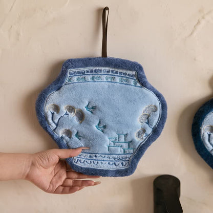 Blue Willow Coral Fleece Hand Towels - image 3