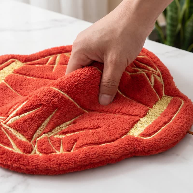 Lunar Red Bamboo Coral Fleece Hand Towel - image 3