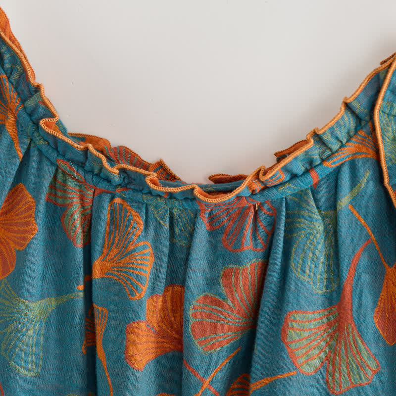 Ginkgo Cami Top & Pants Pajama Set Blue Ginkgo Garden - image 5