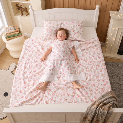 Sweet Floral Cotton Gauze Baby Quilt - Pink - Twin - image 0