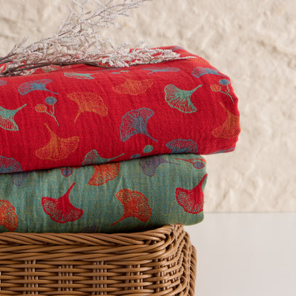 Ginkgo Leaf Cotton Jacquard Fabric - image 8