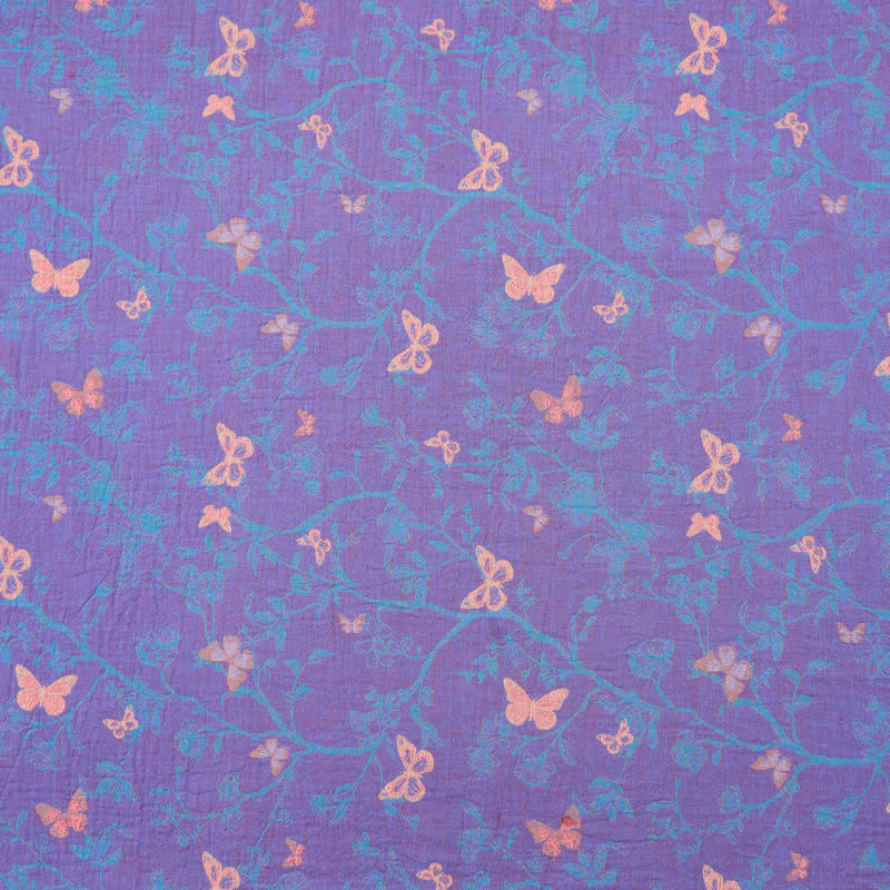 Butterfly Vine Cotton Jacquard Fabric - Purple - Meter - 5M - image 0