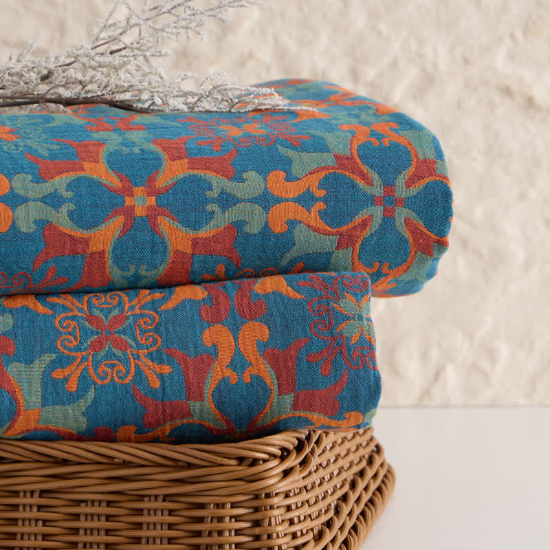 Floral Medallion Cotton Jacquard Fabric - image 3
