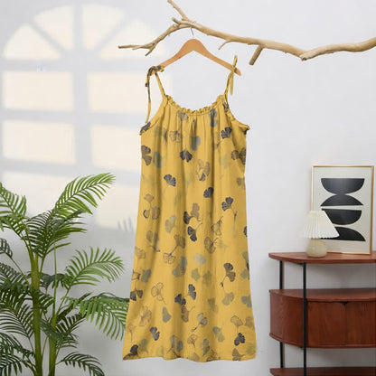 Ginkgo Leaf Tie Strap Lounge Midi Dress - image 11