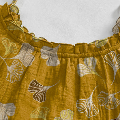 Ginkgo Leaf Tie Strap Lounge Midi Dress - image 23