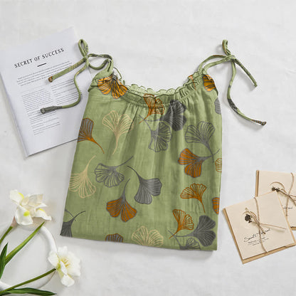 Ginkgo Leaf Tie Strap Lounge Midi Dress - image 37