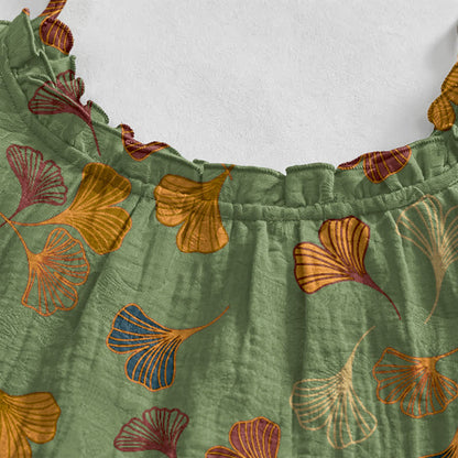 Ginkgo Leaf Tie Strap Lounge Midi Dress - image 43
