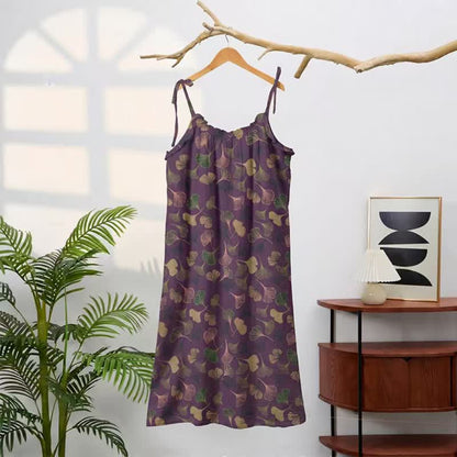 Ginkgo Leaf Tie Strap Lounge Midi Dress - image 56