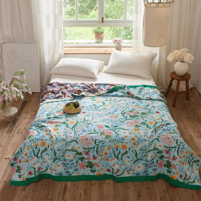 Meadow Reversible Cotton Muslin Blanket Quilt - image 1