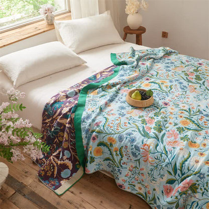 Meadow Reversible Cotton Muslin Blanket Quilt - image 3
