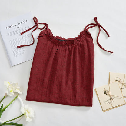 Sunwashed Solid Color Tie Strap Lounge Dress - image 14