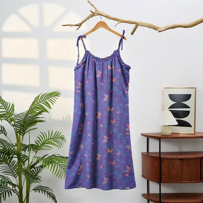 Butterfly Print Tie Strap Lounge Maxi Dress - image 1