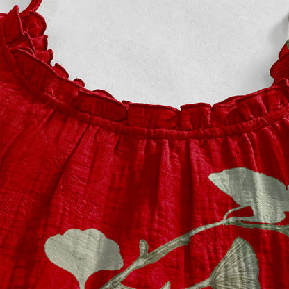 Ginkgo Leaf Tie Strap Maxi Lounge Dress - image 3