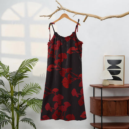 Ginkgo Leaf Tie Strap Maxi Lounge Dress - image 31