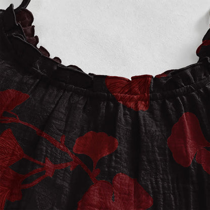 Ginkgo Leaf Tie Strap Maxi Lounge Dress - image 33