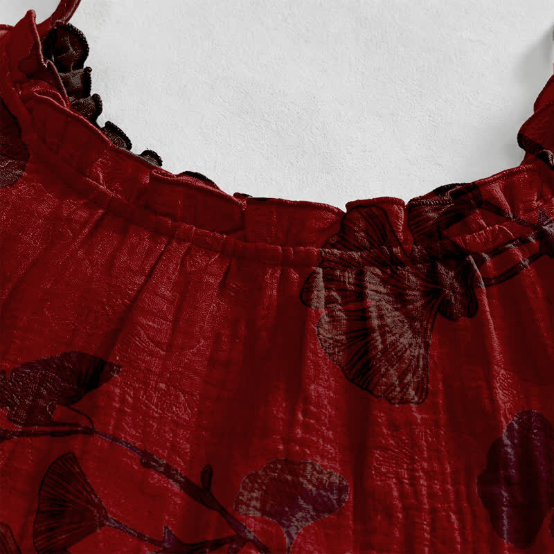 Ginkgo Leaf Tie Strap Maxi Lounge Dress - image 38