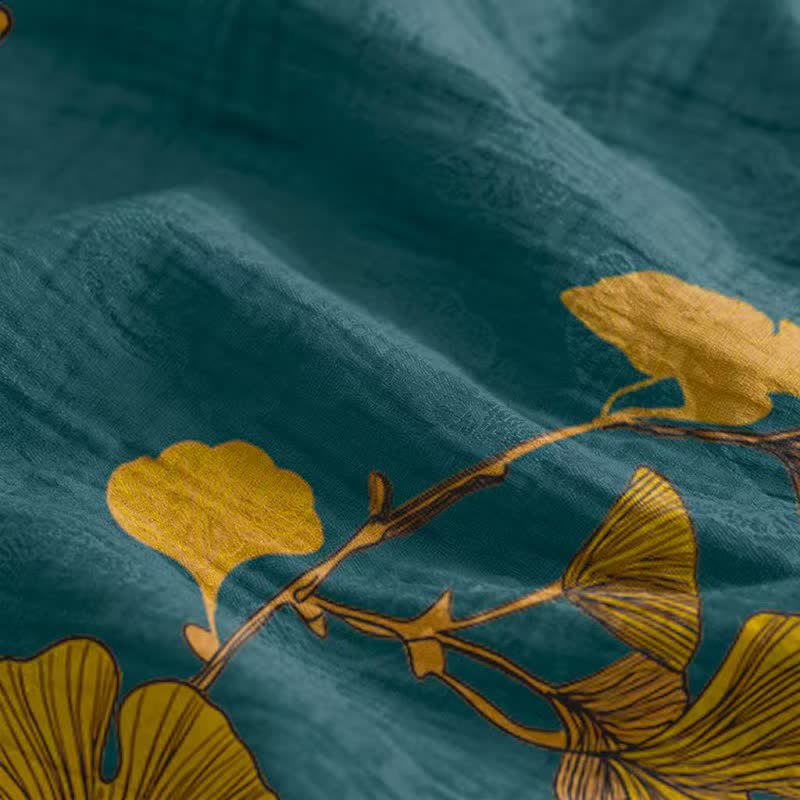 Ginkgo Leaf Tie Strap Maxi Lounge Dress - image 9