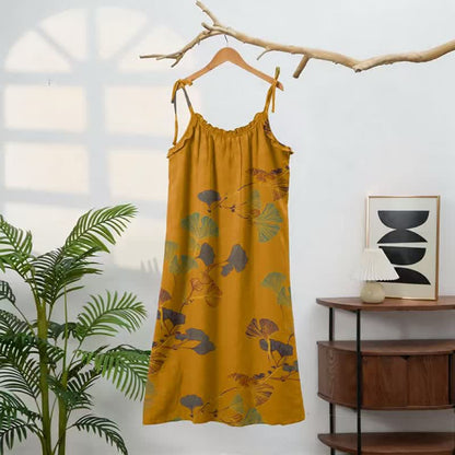Ginkgo Leaf Tie Strap Maxi Lounge Dress - image 46
