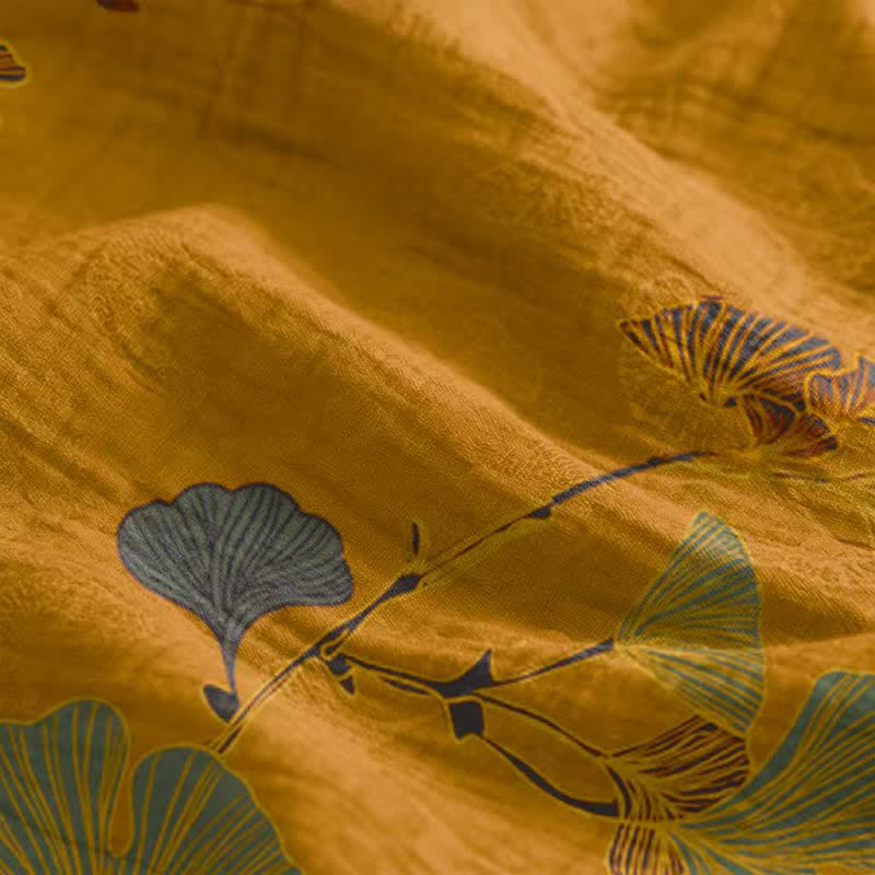 Ginkgo Leaf Tie Strap Maxi Lounge Dress - image 49