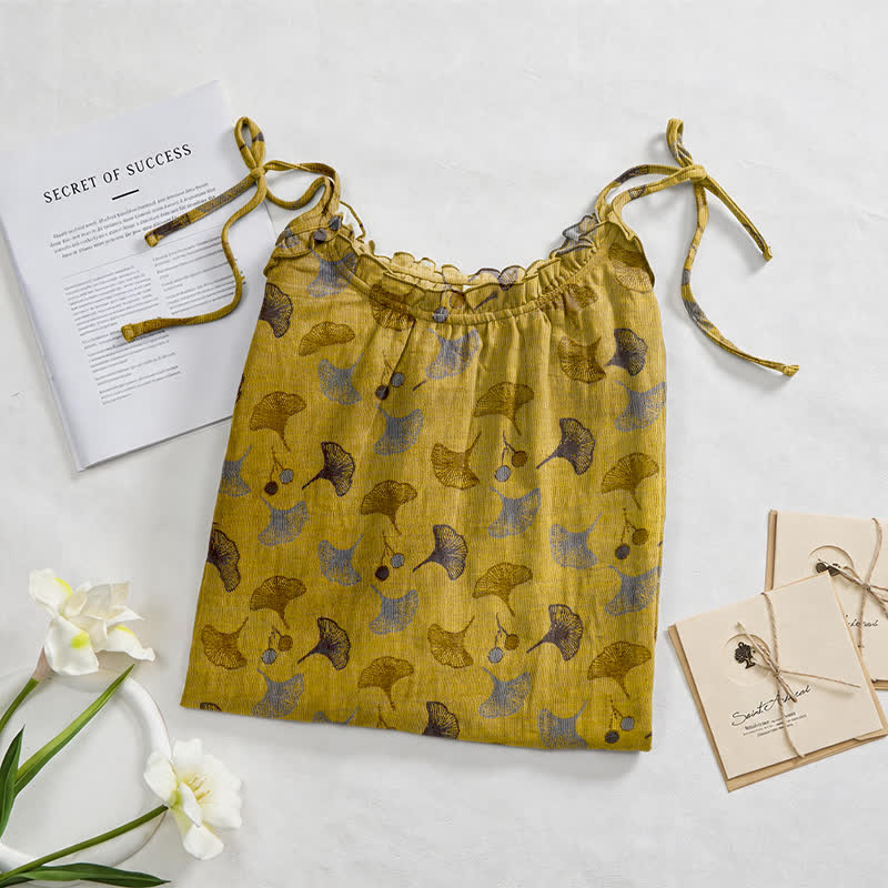 Ginkgo Floral Tie Strap Lounge Dress - image 2