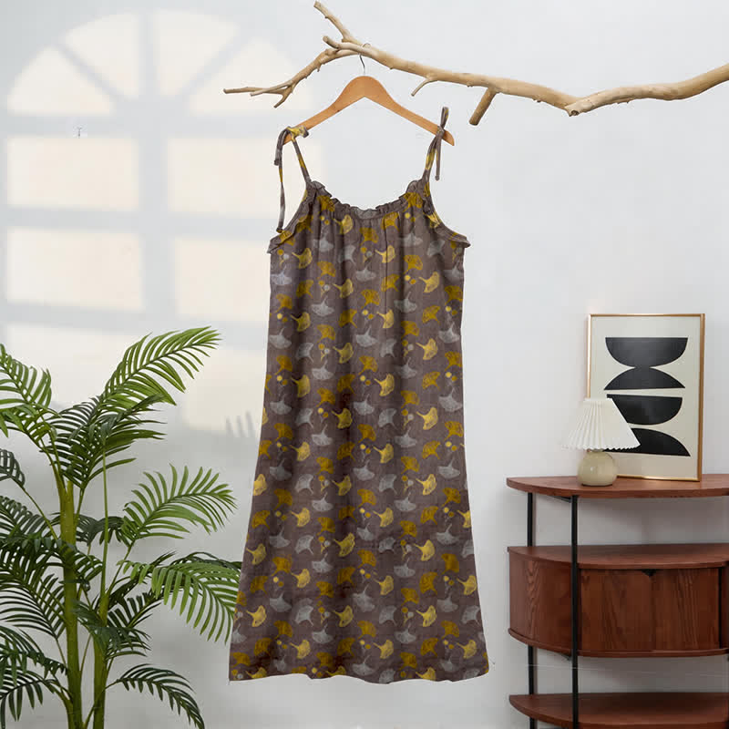 Ginkgo Floral Tie Strap Lounge Dress - image 6