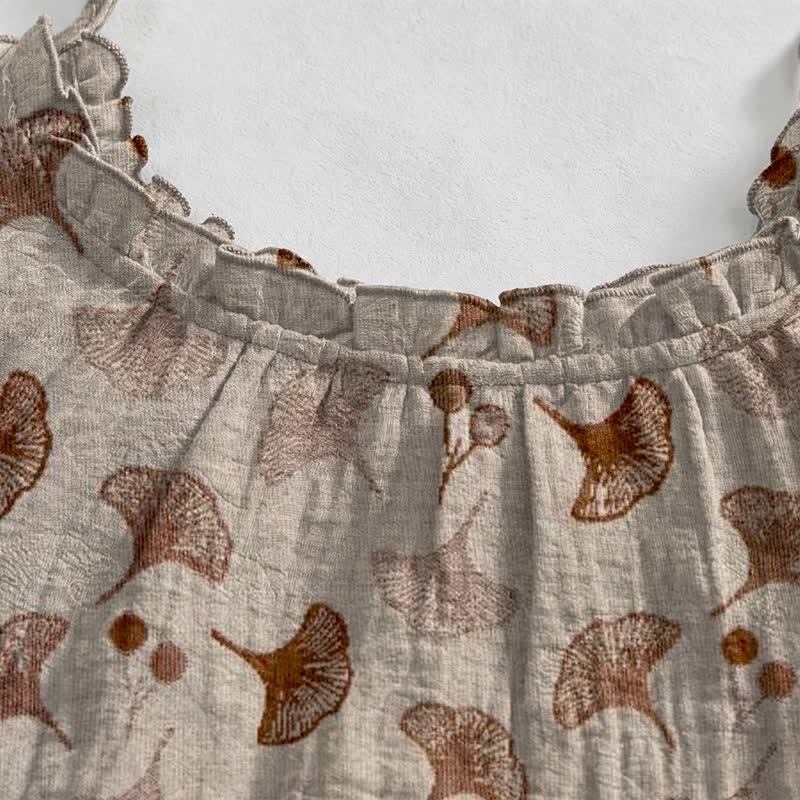 Ginkgo Floral Tie Strap Lounge Dress - image 23