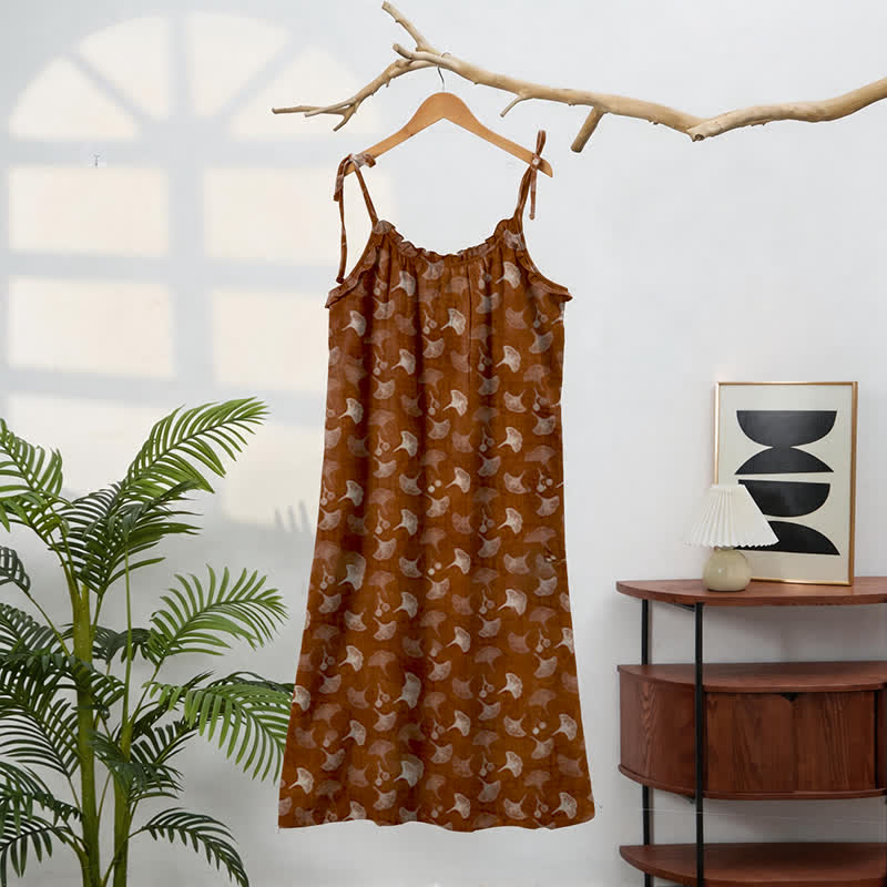 Ginkgo Floral Tie Strap Lounge Dress - image 26